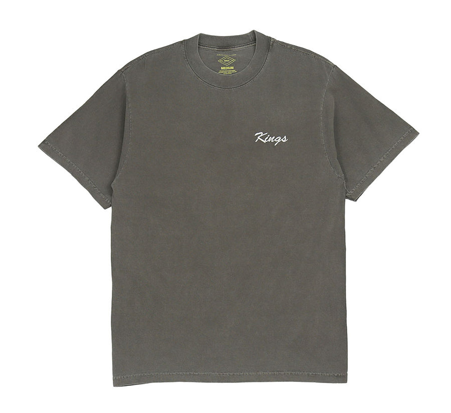 BIG SCRIPT EMBROIDERED HEAVYWEIGHT GARMENT DYED TEE