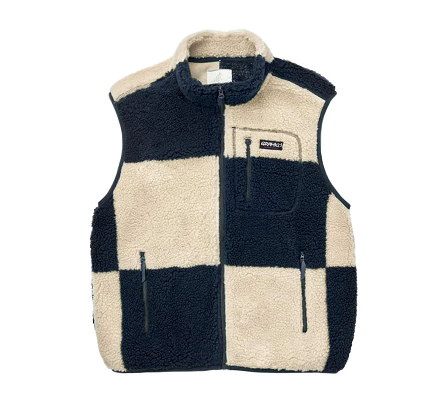 Checkered Sherpa Vest