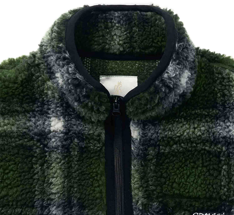 Shadow Plaid Sherpa Jacket