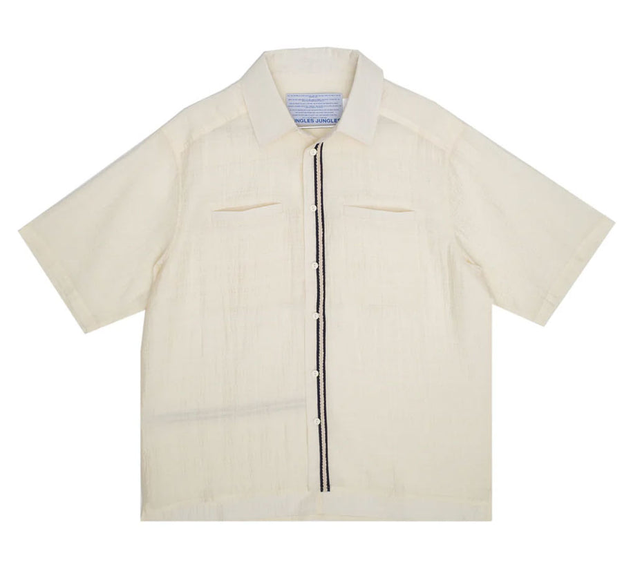 Weave Trim Button Up Shirt